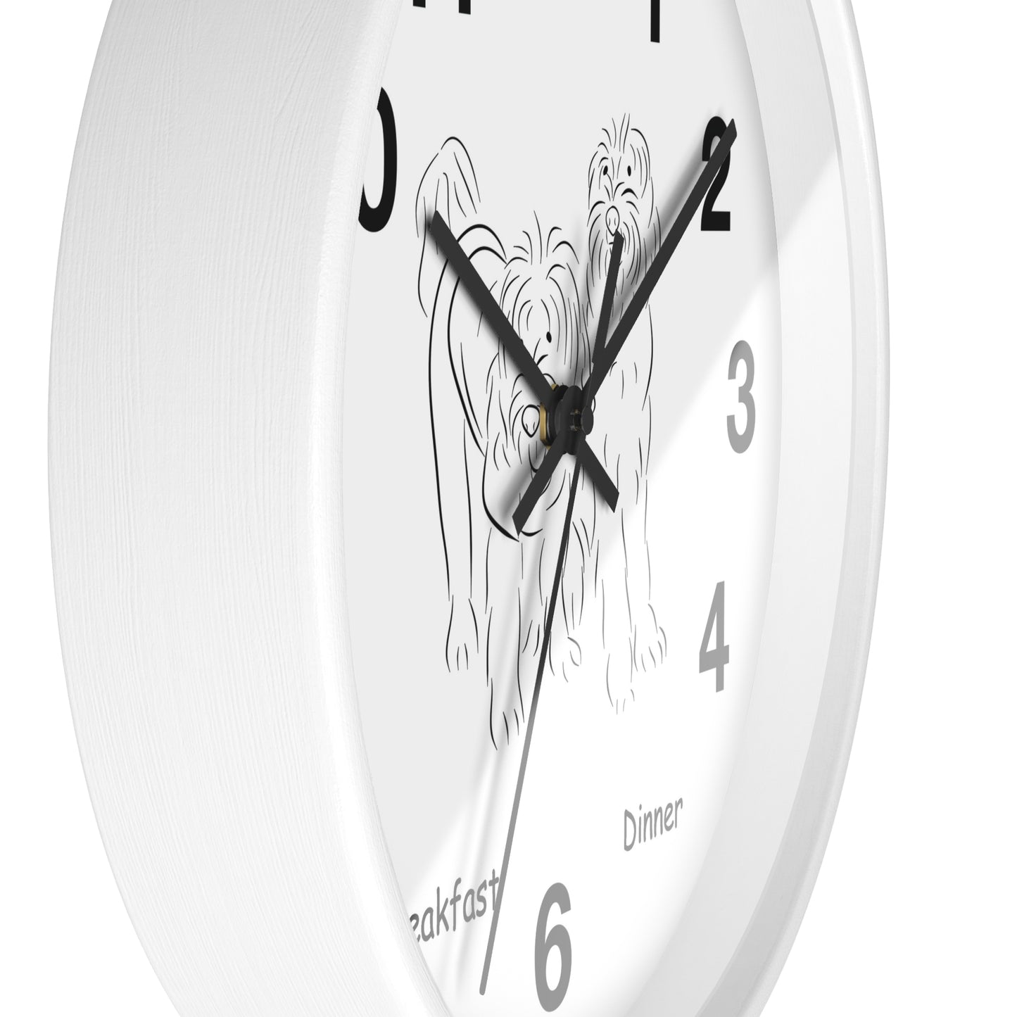 Doodle Time to Eat Wall Clock.