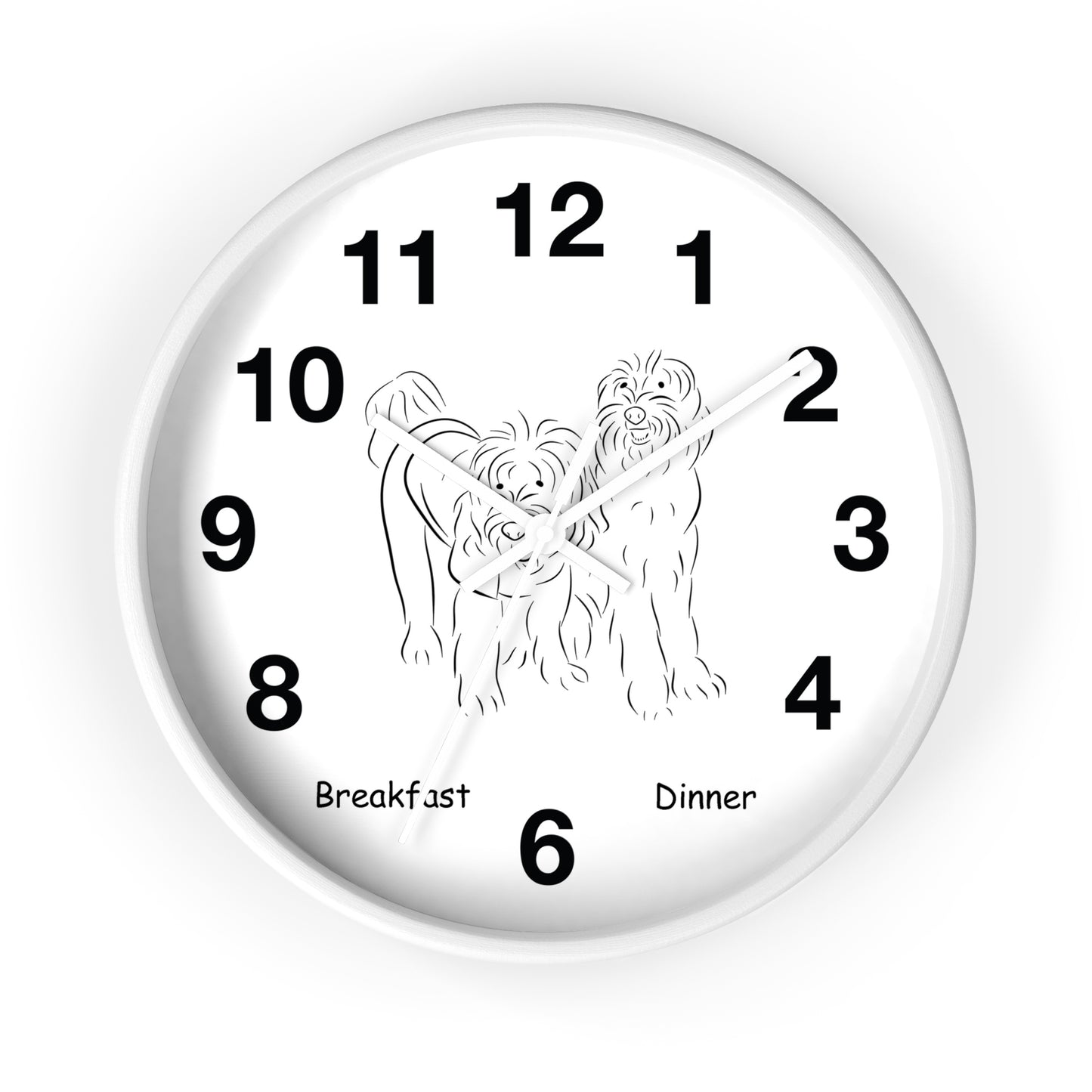 Doodle Time to Eat Wall Clock.