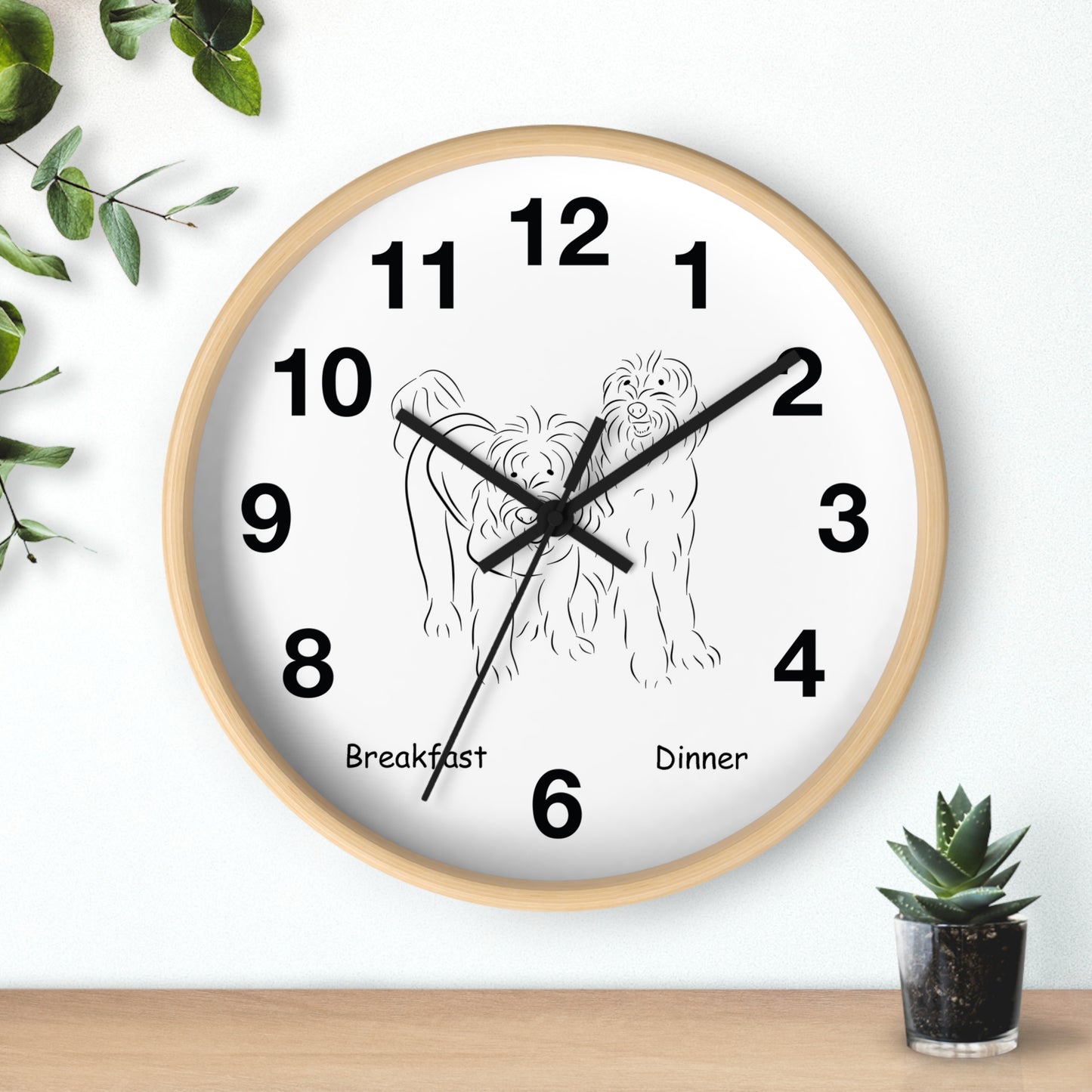 Doodle Time to Eat Wall Clock.
