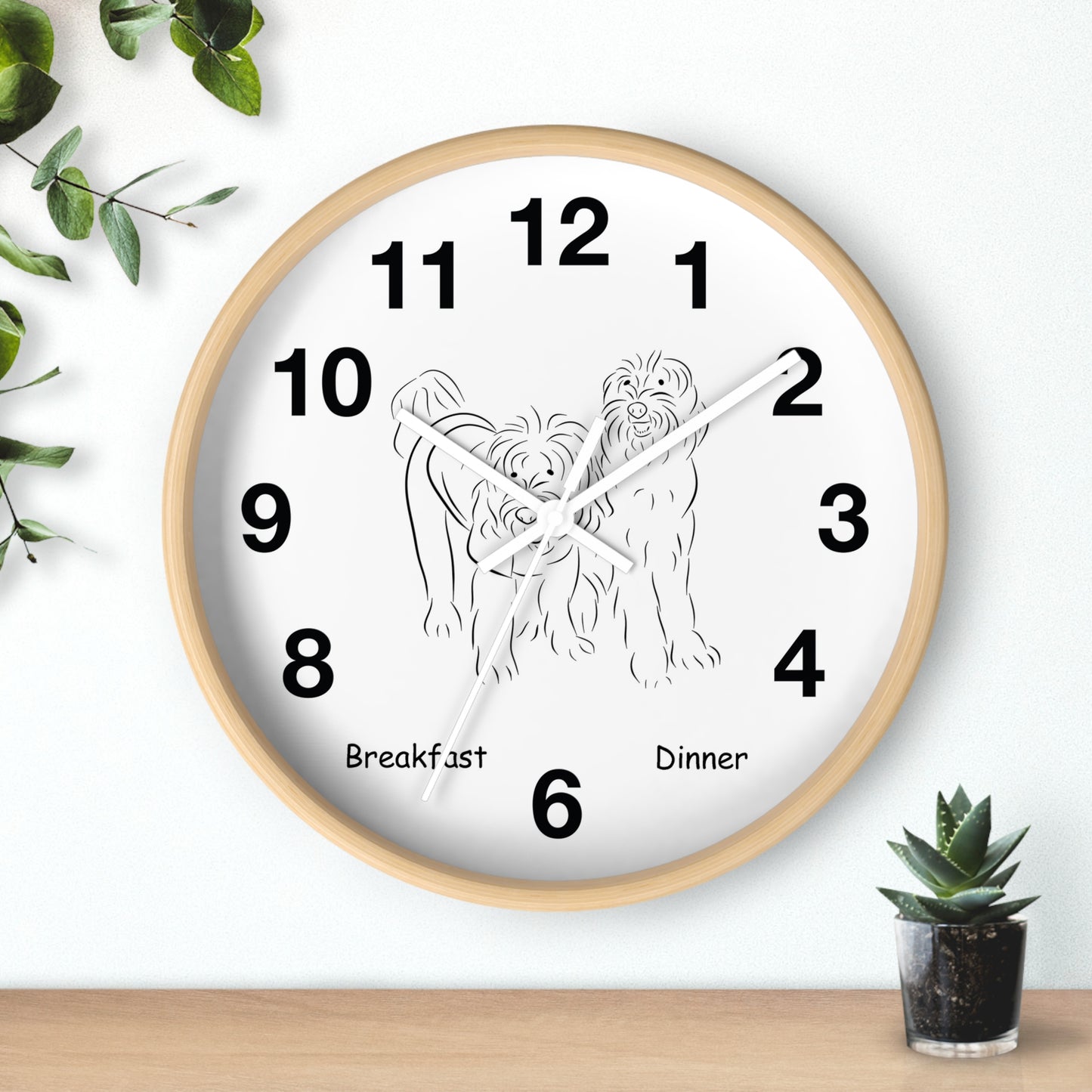 Doodle Time to Eat Wall Clock.