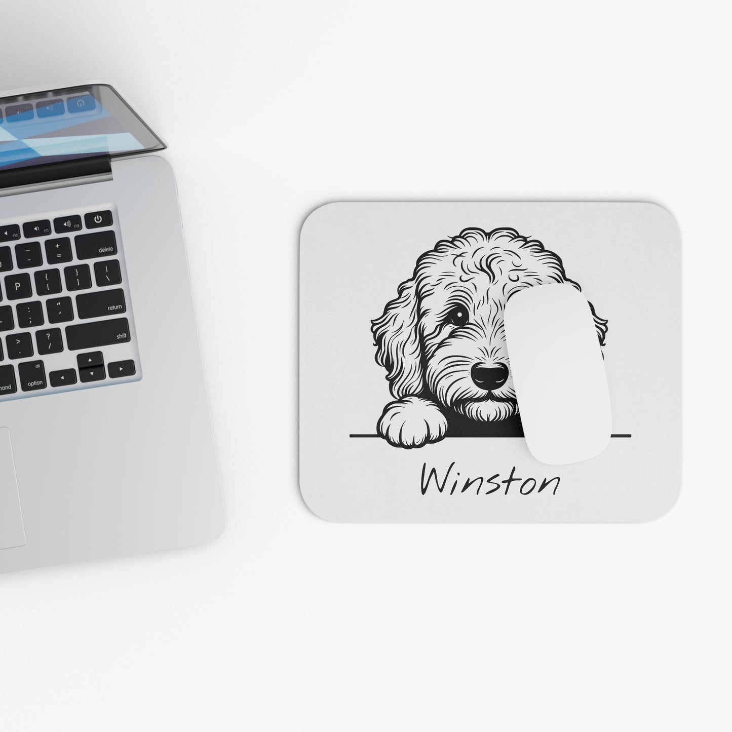 Labradoodle Mouse Pad. Customize with your dog's name.