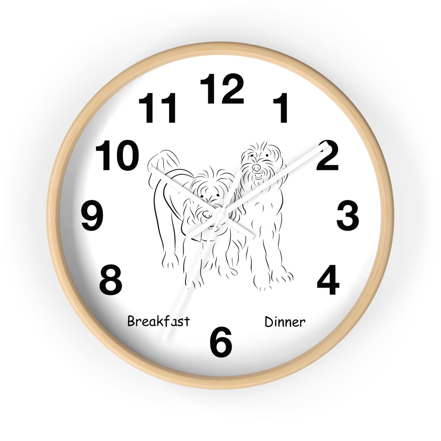 Doodle Time to Eat Wall Clock.