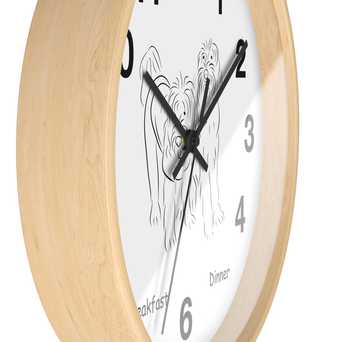 Doodle Time to Eat Wall Clock.