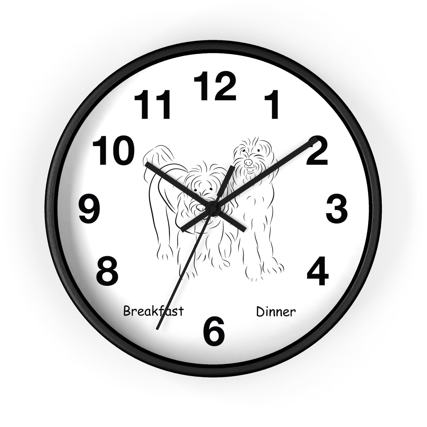 Doodle Time to Eat Wall Clock.