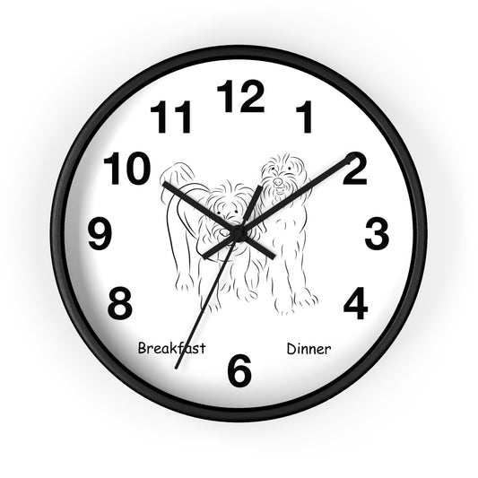 Doodle Time to Eat Wall Clock.