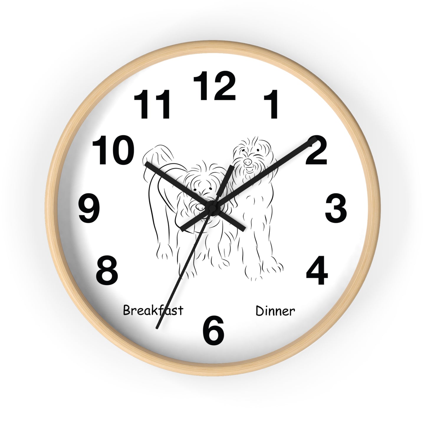 Doodle Time to Eat Wall Clock.