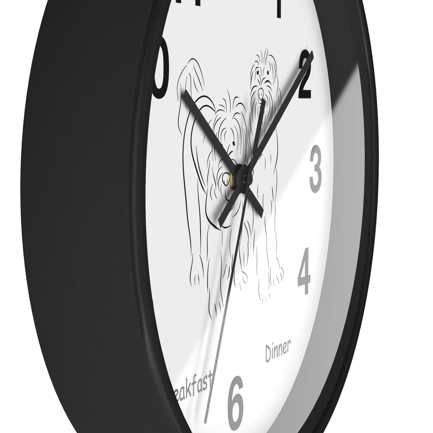 Doodle Time to Eat Wall Clock.
