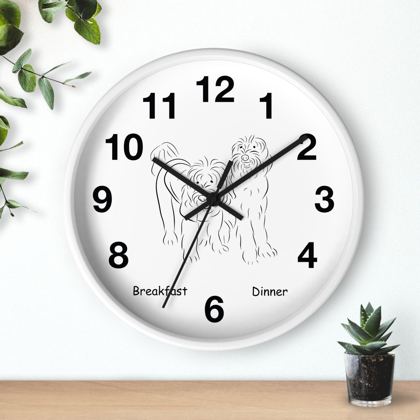 Doodle Time to Eat Wall Clock.