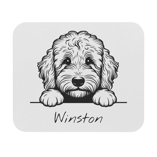 Labradoodle Mouse Pad. Customize with your dog's name.