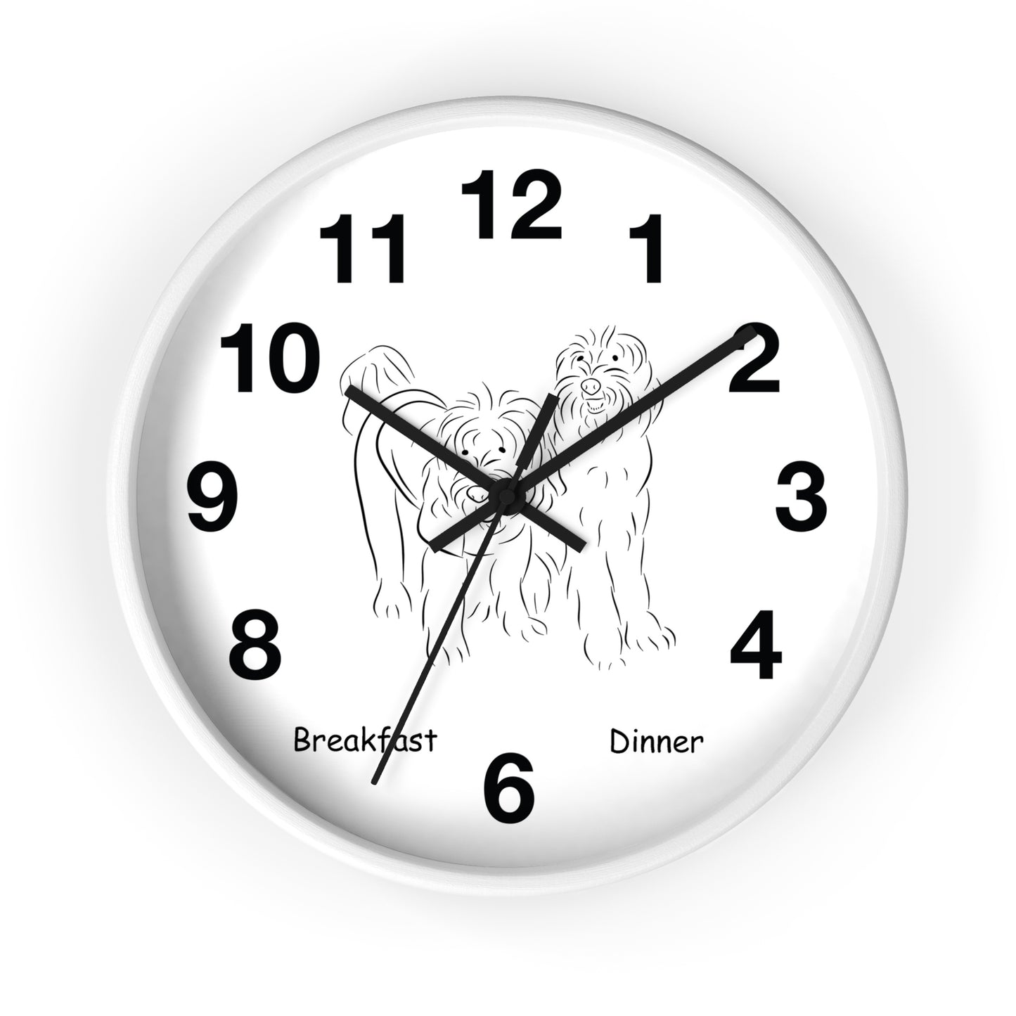 Doodle Time to Eat Wall Clock.