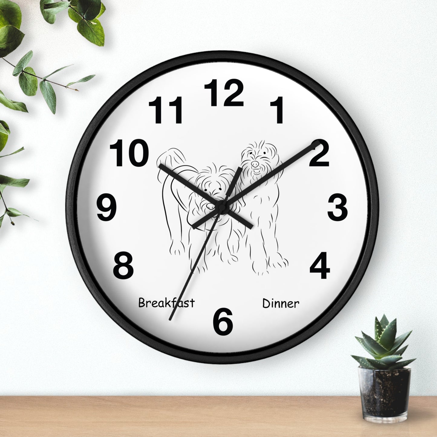 Doodle Time to Eat Wall Clock.