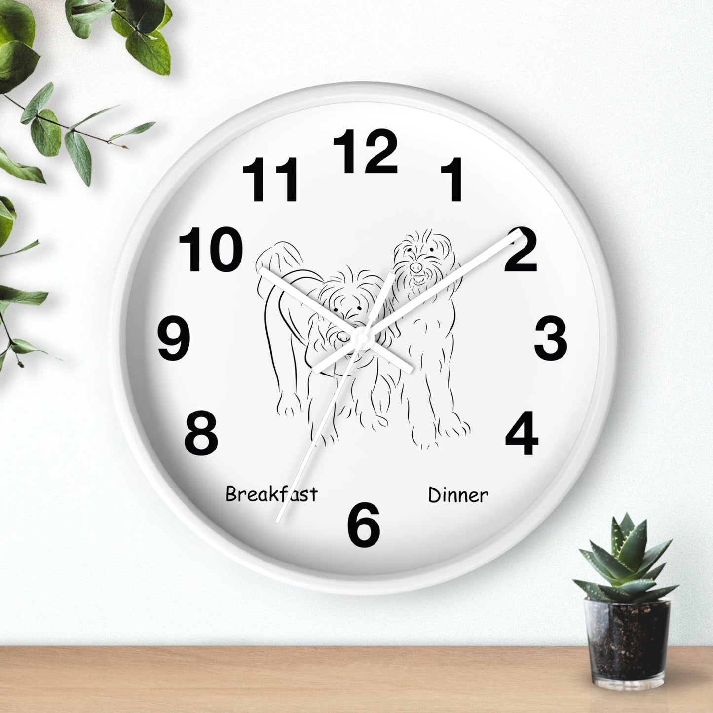 Doodle Time to Eat Wall Clock.
