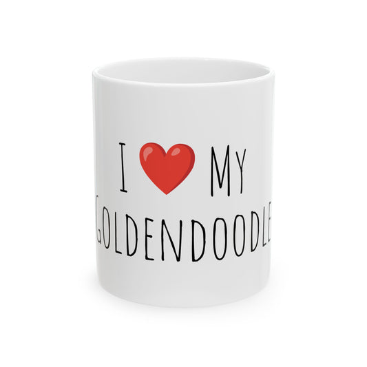 "I love my Goldendoodle-" Ceramic Coffee Mug 11oz