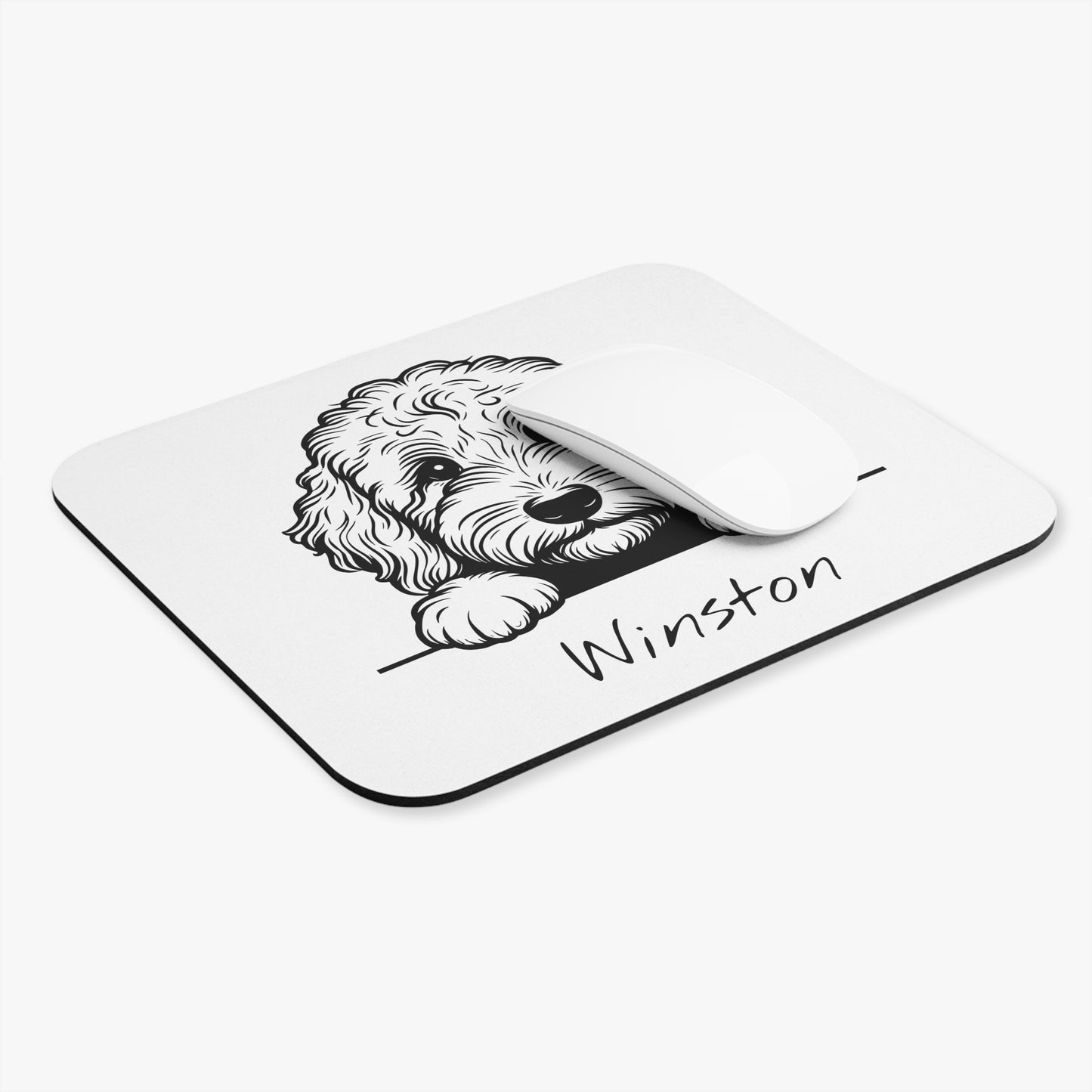Labradoodle Mouse Pad. Customize with your dog's name.