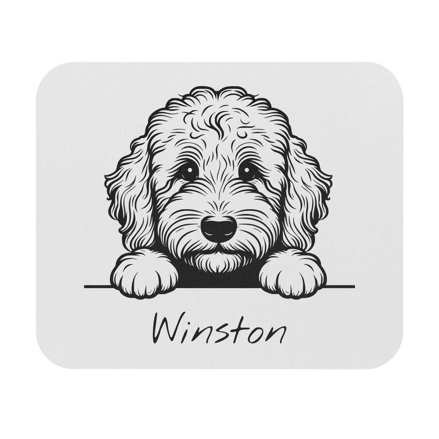 Labradoodle Mouse Pad. Customize with your dog's name.