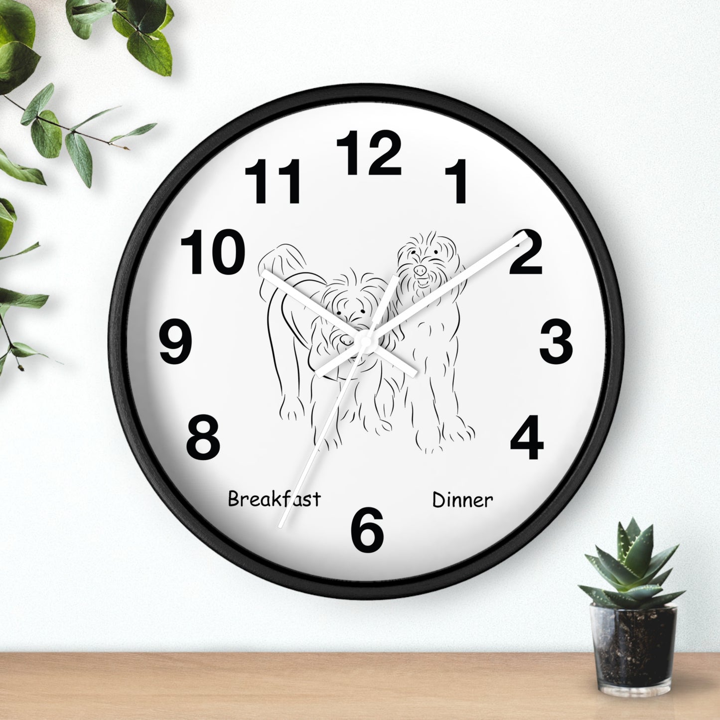 Doodle Time to Eat Wall Clock.